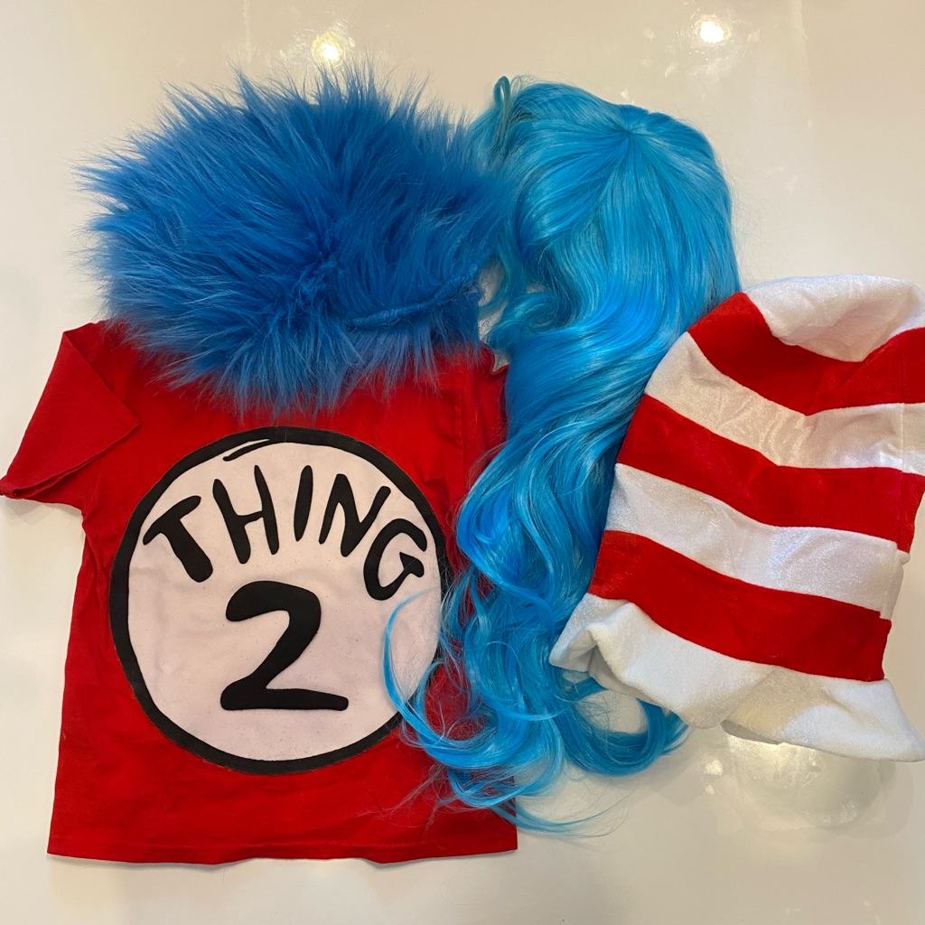 Dr. Seuss Cat In The Hat Thing 1 Thing 2 Family Costume